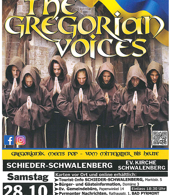 The Gregorian Voices am 28.10.2023 in unserer Kirche